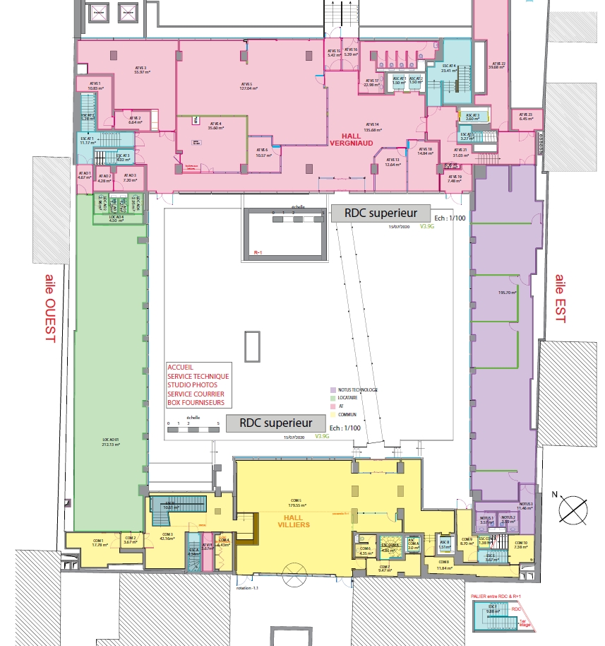 Bureaux à louer Porte de Champerret (Métro ligne 3) de 261m² Plan du rez-de-chaussée