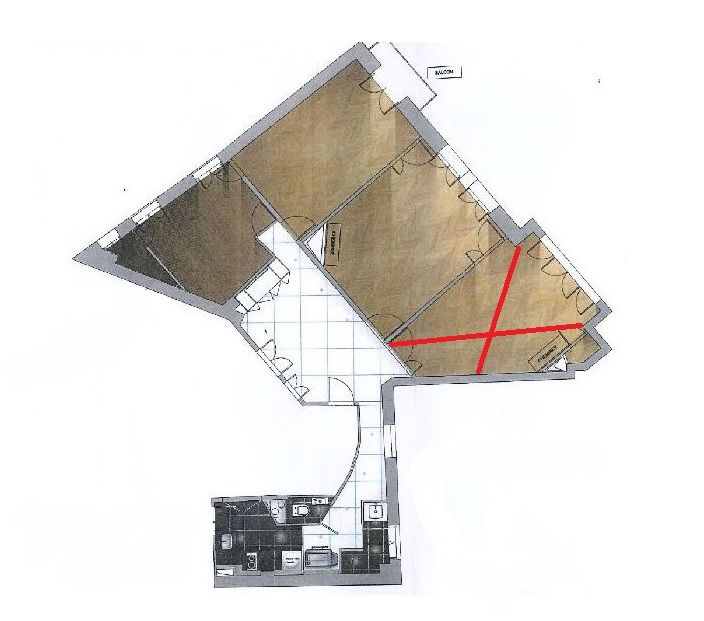 Bureaux à louer Saint-Philippe du Roule (Métro ligne 9) de 70m² Plan de la surface intégrale