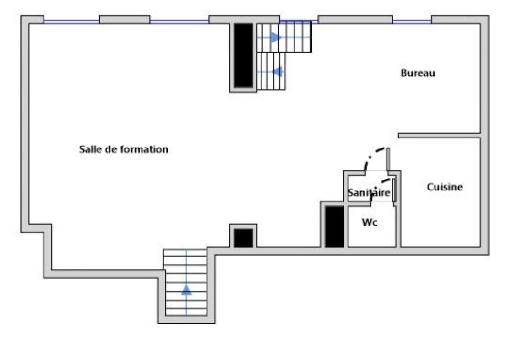 Bureaux à vendre Corentin-Cariou (Métro ligne 7) de 157m² Plan 1