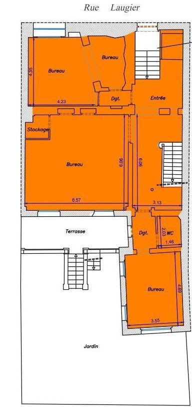 Bureaux à louer Ternes (Métro ligne 2) de 451m² Plan rdc