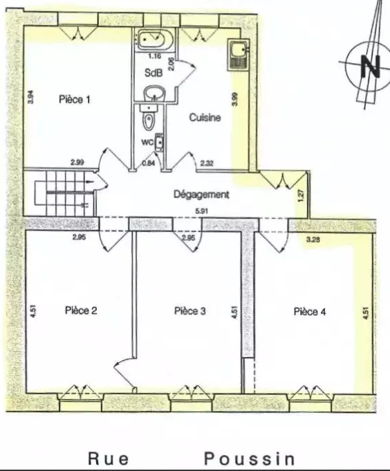 Bureaux à louer Michel-Ange-Auteuil (Métro ligne 9) de 75m² Plan 1