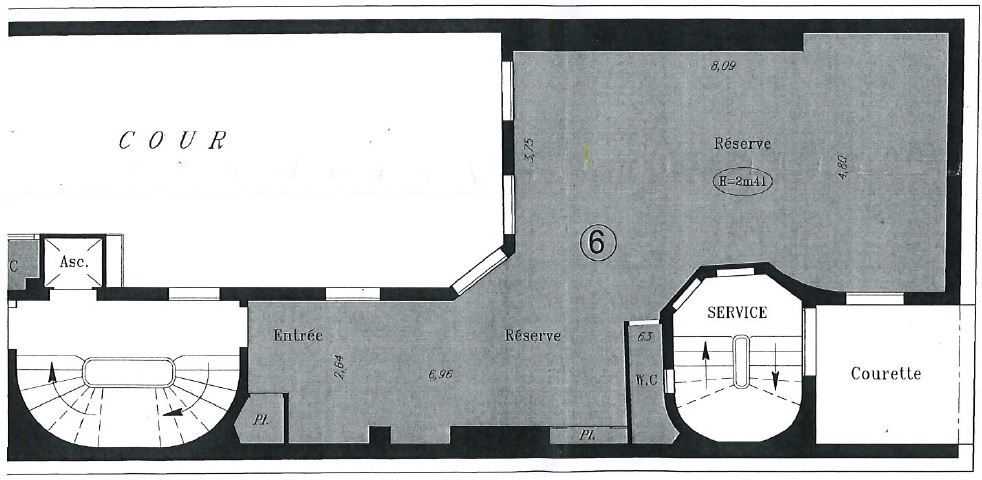 Bureaux à louer Madeleine (Métro ligne 8) de 56m² Plan 1