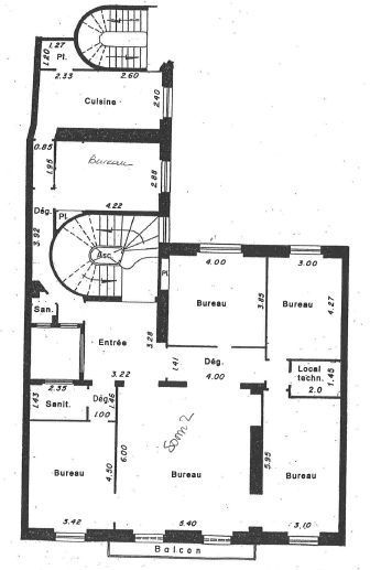 Bureaux à louer George V (Métro ligne 1) de 154m² Plan 1