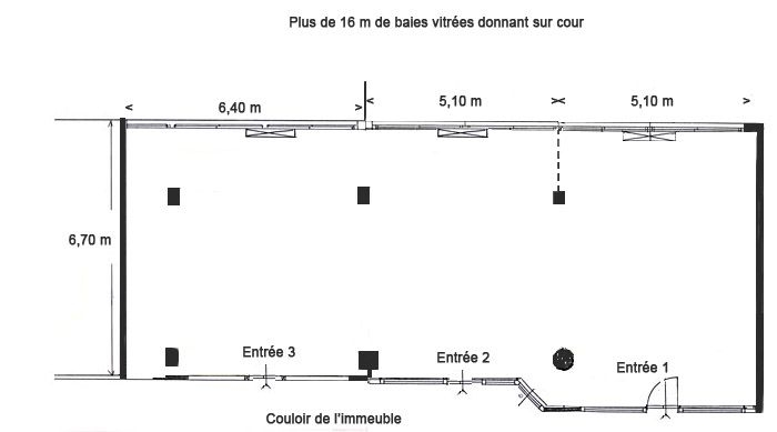 Bureaux à louer Poissonnière (Métro ligne 7) de 120m² Plan 2
