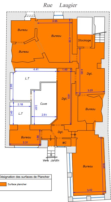 Bureaux à louer Ternes (Métro ligne 2) de 451m² plan sous-sol